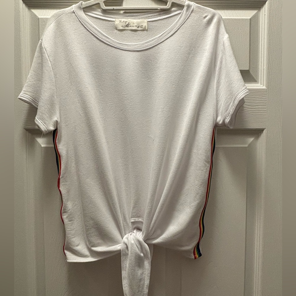 Vintage Havana White Tee with Stripes (medium)